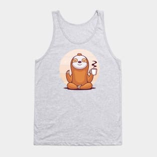 Coffee Yoga Sloth Tank Top